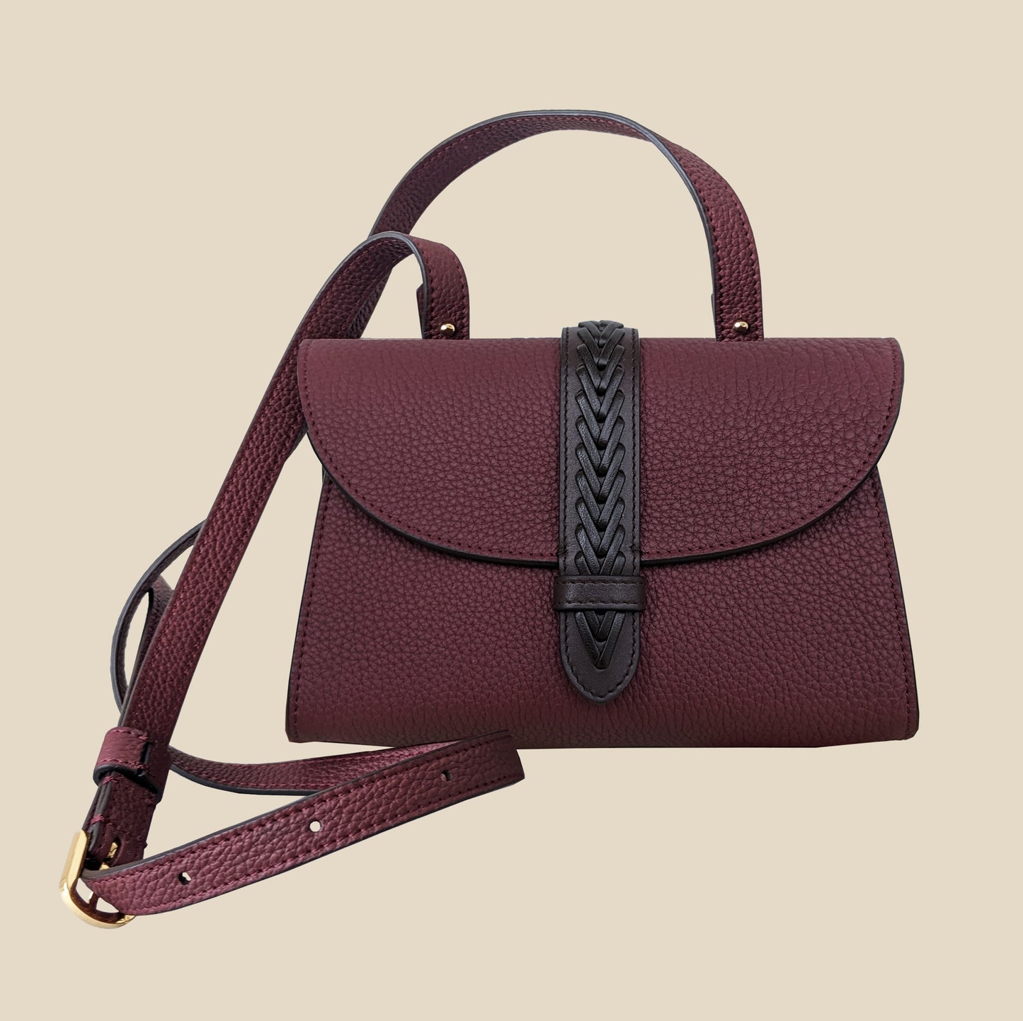 BORSA AIDA MINI CONVERT BURGUNDY