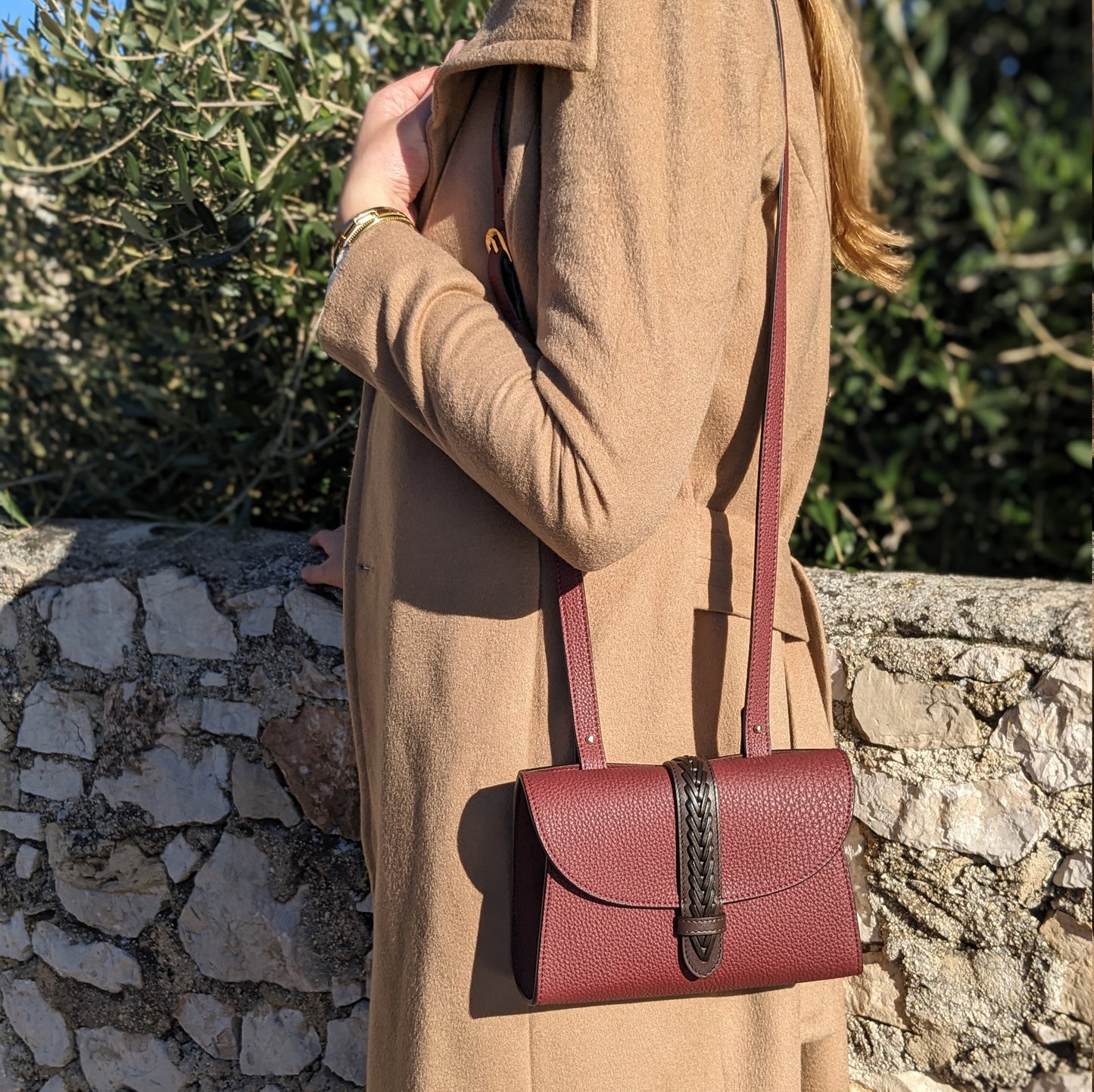 BORSA AIDA MINI CONVERT BURGUNDY