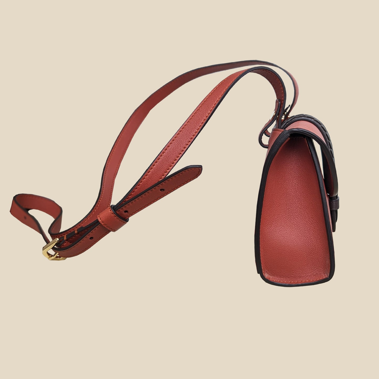 BORSA AIDA MINI CONVERT TERRACOTTA IN PELLE LISCIA